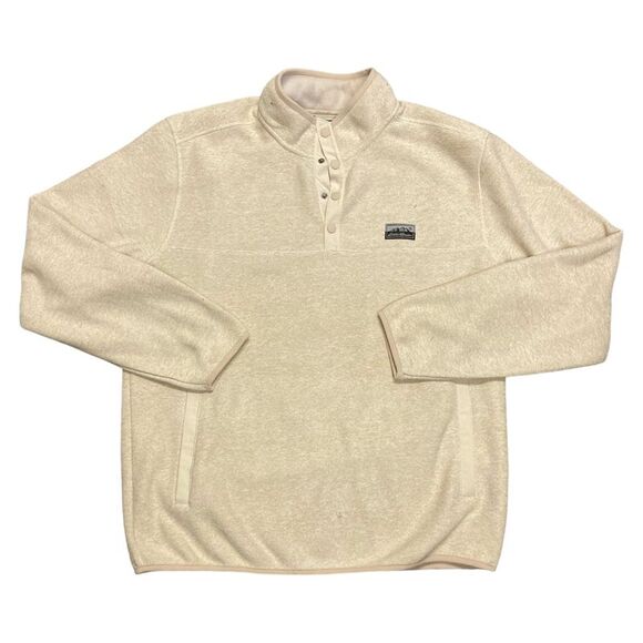 Eddie Bauer Men's Classic Fit Long Sleeve Knit Fleece Sweater - Heather Oatmeal - Picture 1 of 2